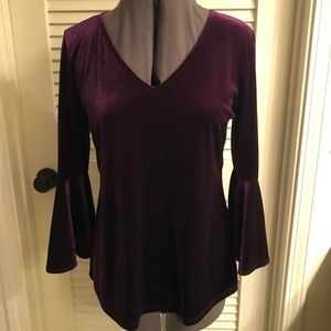Prelude Purple Velvet Shirt Size Medium